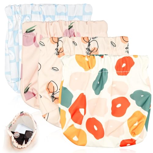 CANIPHA Pocket Cosmetic Bag, Waterproof Portable Small Makeup Bag No Zipper Self-Closing Small Makeup Pouch for Women Mini Makeup Bag Travel Storage for Cosmetics Headphones Jewelry - color: 1pc-Multicolor