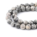 Bymitel 90 pcs Natural Genuine Real Round Loose Stone Beads Gemstone Spacers for Charm DIY Jewelry Making 15.5" per Strand 4mm (Map Jasper, 4mm) - color: Map Jasper, size: 4mm