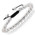 MASSIVE BEADS Natural Healing Power Gemstone Crystal Beads Unisex Adjustable Macrame Bracelets - color: Clear Crystal, size: 6mm