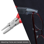 6 Inches Half Round Pliers Nylon Jaw Eyeglasses Frame Pliers Eyeglasses Repairing Plier Adjusting Eyeglass Arms Frame Pliers Optical Hand Tool with Screwdriver and Glasses Cloth - style: Half Round Plier