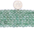 JOE FOREMAN 2MM Big Hole 6mm Green Aventurine Jade Round Natural Gemstone Semi Precious Loose Beads for Jewelry Making 15" Beaded Strand DIY Handmade Craft Supplies - size: 6mm