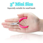 SPEEDWOX Mini Bent Nose Pliers, 3" Chain Nose Pliers with Pink PVC Handle, Jewelry Pliers for Beading Jewelry Making Wire Wrapping DIY Craft Hobby Supplies - style: 3" Bent Nose Pliers