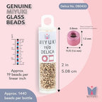 Miyuki Delica Seed Beads – Size 11/0 (1.6 mm), DB0433, Galvanized Champagne, 7.2 g, Approx. 1440 Beads, Made in Japan - color: DB0433 - Galvanized Champagne