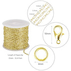 Crisjanggo 32.8 Feet Gold Paperclip Chains for Jewelry Making 14K Gold Plated Brass Jewelry Making Chains Roll Bulk for Bracelet Women DIY Craft Chain - color: 1:1 Paperclip Gold