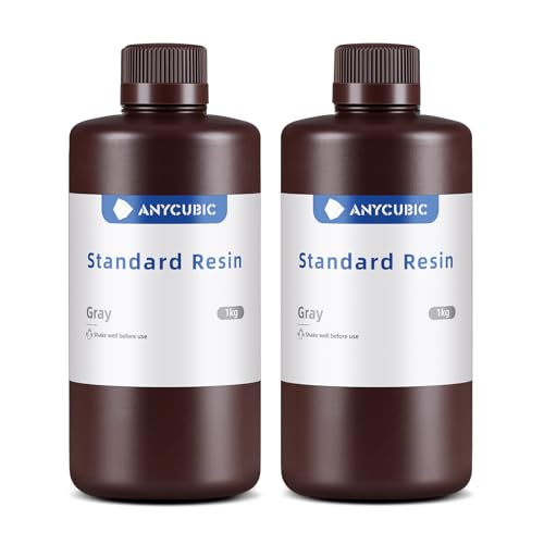 ANYCUBIC 3D Printer Resin, 405nm SLA UV-Curing Resin with High Precision and Quick Curing & Excellent Fluidity for LCD 3D Printing (Grey+Grey, 2kg) - color: Grey, size: 2kg