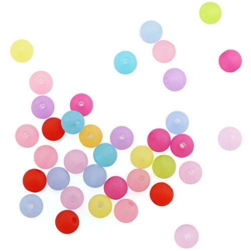 Tegg Matte Loose Bead 500PCS 6mm Mixed Colour Round Transparent Frosted Jewelry Glass Beads