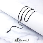 555Jewelry 1.2mm Stainless Steel Snake Chain Necklace for Men & Women, 16-28 Inch - color: Black