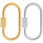 2 Pcs Locking Carabiner Small, Oval Jewelry Carabiner, Silver Carabiner Clasp, Metal Carabiner Necklace for DIY Necklace Bracelets Jewelry Making Hook (Silver, Gold) - color: 2 Pcs-Silver, Gold, Style1