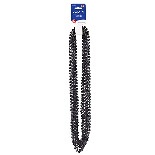 Party Beads - Small Round - size: 12-Pack, style: Black (12-Pack)