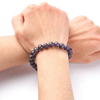 1Pcs Gemstone Bracelets, Amethyst Bracelets Ornament Adjustable Bracelets for Women DIY Necklace Bracelet Earring Jewelry Craft Making, about 5.2cm inner diameter, Bead: 8mm in diameter