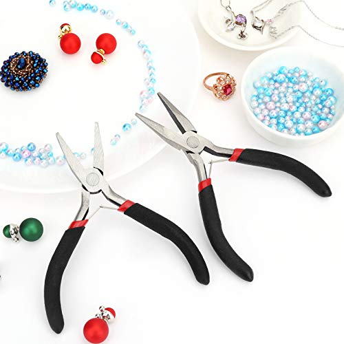 Flat Nose Pliers for Jewelry Making, Mini Wire Cutters for Bending Straightening Ring Opening, 5 Inch, Black - style: Flat Nose Pliers