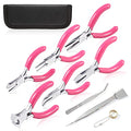 SPEEDWOX 3" Jewelry Pliers Set, 10 Pack Include Wire Cutters Bent Nose Pliers Round Nose Pliers Long Nose Pliers End Nipper Flat Nose Pliers, with Storage Pouch Tweezers with Shovel for DIY Craft - style: 3" Pliers Set
