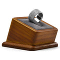Oirlv Solid Wood Jewelry Display Stand Square Ring Earrings Bracelet Jewelry Holder (Grey Ring Holder) - color: Grey Ring Holder