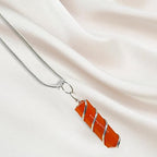 Amazing Gemstone Crystals and Healing Stones Carnelian Necklace - Gold Chain Necklace Pendant - Real Crystal Necklace - color: Pencil Point (Spiral), size: 1 PIECE