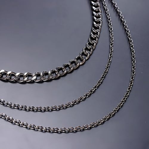 Layered Punk Pants Chain for Men Women, Gothic Hip Hop Jean Chain Wallet Chain Biker Trouser Chain, Goth Emo Fashion Keychain Accessories - color: 3L-Bling Cross Chain