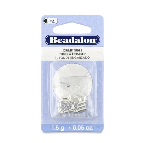 Beadalon Crimp Tubes, Size #4, Silver Plated, 1.5 g, Approx. 25 pc - color: Silver, size: Size #4, 25 pc
