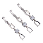 3 Pcs Bracelet Extender Silver Necklace Extenders for Women Crystal Rhinestone Foldover Extension Jewelry Clasps for Bracelet Necklace Jewelry Making (White Gold)