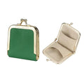 Royal Bagger Genuine Cow Leather Ultra-Slim Mini Jewelry Box, Ring & Necklace Storage, Slim Coin Purse with Kiss Lock for Women 3120 (Lake Green) - color: Lake Green