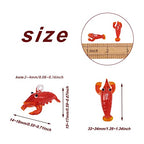 FASHEWELRY 5Pcs Handmade Lobster Lampwork Glass Pendants Red Crayfish Loose Beads Charms for DIY Jewelry Craft Making - color: Lobster-Red