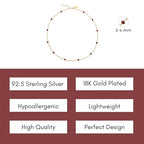 Dainty Gold Necklace for Women,Trendy 18k Gold Vermeil Sterling Silver Choker Necklace Thin Beaded Choker Necklaces Womens Simple Jewelry Gift for Valentines Day - color: January - Garnet