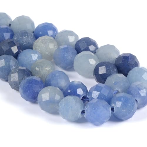 6mm Blue Aventurine Faceted Gemstone Round Loose Beads Strand 15.5-16" DIY Jewelry Making - color: Blue Aventurine