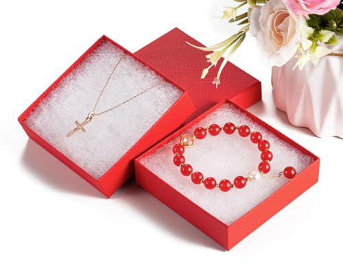 GEFTOL Jewelry Gift Boxes 96 Pack 3.5x3.5x1 Inch Cardboard Jewelry Boxes,Small Gift Boxes for Jewelry Earrings Necklaces Handmade Bangles Bracelets(Red) - color: Red, size: 3.5x3.5x1 Inch (Pack of 96)