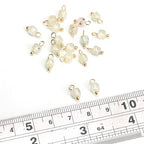 Beadia Natural Faceted Cube Stone Charms 4mm 30pcs with Untarnish Metal Accessories Loose Square Beads for DIY Jewelry Making - color: Prehnite