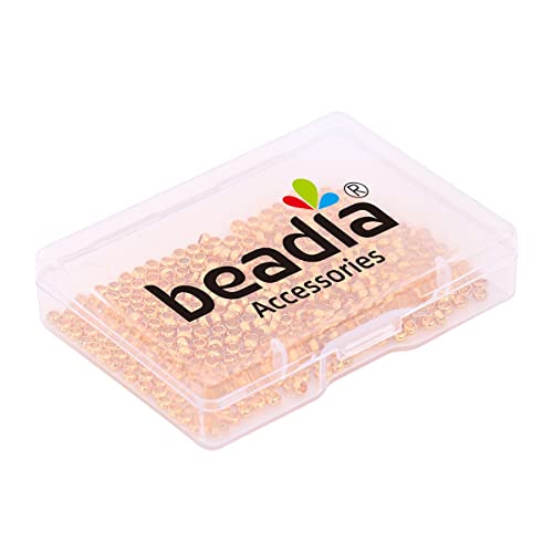 BEADIA 18K Gold Plated Crimp Beads Non Tarnish 3mm 400pcs for Jewelry Making Findings - color: Crimp Beads Gold, size: 3mm