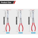 3 Pieces 11'' Long Nose Pliers Set, Cricle Plier O-shape Tip Craft Repairing Tool(0.2/0.5/0.7in) - size: 3 Pcs Cricle Plier-Red