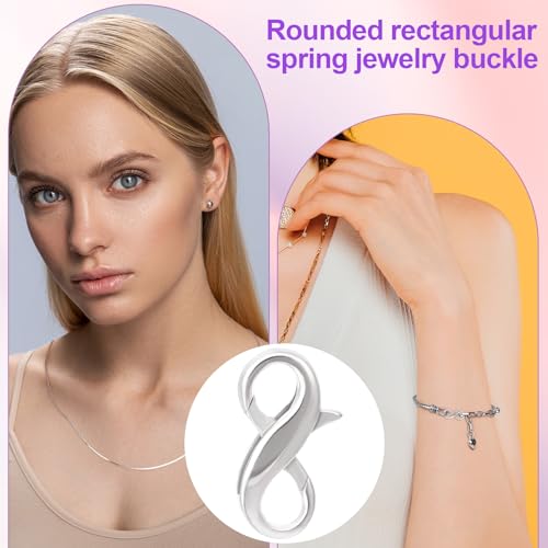Pndeyo 925 Sterling Silver Lobster Claw Clasps, Double Opening Necklace Enhancer Shortener, Spring Jewelry Clasps for Bracelet Anklet Jewelry Making - color: Silver-1pc-0.59"×0.31"