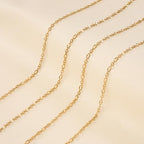 Jabogrii 16.4 Feet Gold Oval Lip Chain for Jewelry Making Stainless Steel Cable Chain Bulk Roll Craft Jewelry Making - color: Lip Gold