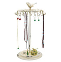 Rustic White Bird Rotating Necklace Holder Bracelet Stand/Jewelry Organizer/Jewelry Tree - color: Rustic White