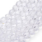 Perlin Czech Bohemian Crystal Glass Beads Faceted Round 4mm 90 Pieces Loose Spacer 1 Strand Beads for DIY Jewelry Earrings Necklace Bracelet Making (Crystal Clear) - color: Crystal-clear