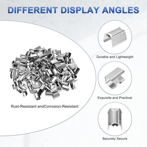 M METERXITY 100-Pack Fold Over Crimp End Caps, 0.4 x 0.2in/ 11 x 6mm Crimp Fasteners Ribbon Ends with Clamps for Jewelry Making/Leather Decor/DIY/Bracelets, Belt Buckle End Tip [Silver] - size: 0.4 x 0.2in/11 x 6mm