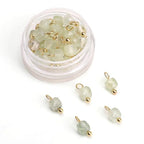 Beadia Natural Faceted Cube Stone Charms 4mm 30pcs with Untarnish Metal Accessories Loose Square Beads for DIY Jewelry Making - color: Prehnite