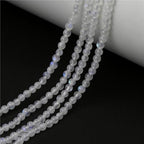 MJDCB 225pcs Natural Small Stone Beads 3mm Blue Moonstone Round Smooth Loose Gemstone Bead for Jewelry Making Bracelets Earrings Necklaces Accessories - color: Blue Moonstone