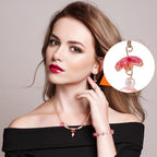 PAGOW 160 Pcs Glass Flower Beads, Flower Beads for Jewelry Making, Cherry Blossom Bead, Flowers Bead for Crafts, Bracelet Earring Necklace - color: Red Cherry-160pcs