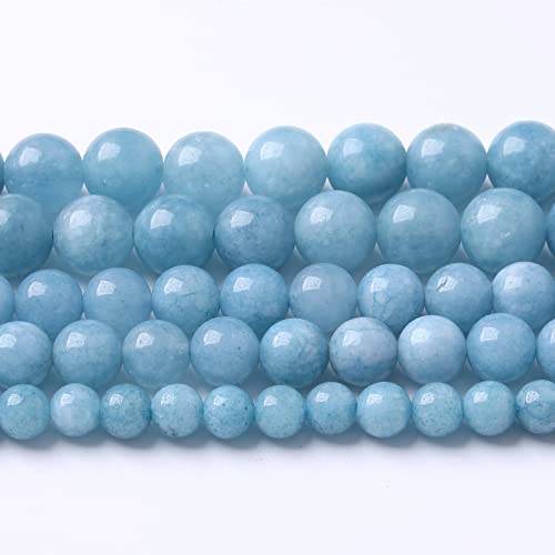 160PCS 4MM Blue Aquamarine Jade Loose Beads for Jewelry Making DIY Bracelet 2 Strands - color: Aquamarine Jade, size: 4mm (2 strands)