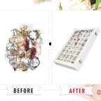 Siveit Jewelry Tray Organizer Box 48 Grid Jewelry Display Organizer Box with Transparent Lid Rings Earrings Necklaces Pendants Display Box Suitable for Women and Girls (48 Grid, White) - color: White
