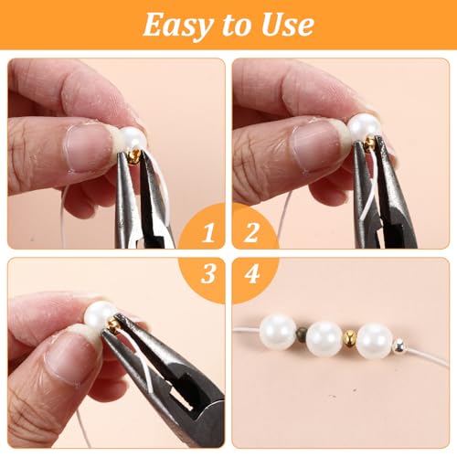 LXUEJIE 600 Pcs Crimp Bead Covers, Crimp Beads for Jewelry Making, 4mm Multi-Color Alloy Crimps Bead Knot Covers Half Round Open Crimps Beads for Bracelet Jewelry Making Craft DIY