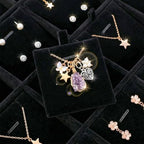 2 Pcs 24 Grid Stackable Jewelry Organizer Tray with Removable Dividers Ice Velvet Jewelry Display Showcase Tray for Necklace Earring Ring Bracelet Holder (Black Velvet) - color: Black Velvet