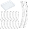CREATCABIN 40 Pcs Curved Tube Beads Sleek Noodle Beads Long Large 925 Sterling Silver Plated Brass Hole Spacer Connectors Bulk Tube Twist for DIY Jewelry Making Necklaces Findings 20mm - color: 01-silvery
