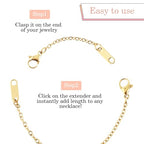 Mabor 9Pcs Necklace Extender, Jewelry Extenders for Necklaces, Rose Gold Stainless Steel Jewelry Chain Extenders for Necklace Bracelet Anklet (Gold, Silver, Rose Gold, 5.9inch/3.9inch/2inch)