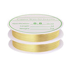 MIKIMIQI 2 Pack Jewelry Wire - 20 Gauge Tarnish Resistant Copper Beading Wire for Jewelry Making, 0.8mm X 3m Each (Gold)