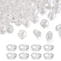 Pandahall 100pcs Glass European Beads Large Hole Beads Round Faceted Rondelle Slide Charms No Metal Core for Bracelet Jewelry Makings Crystal AB 14mm in Diameter