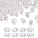 Pandahall 100pcs Glass European Beads Large Hole Beads Round Faceted Rondelle Slide Charms No Metal Core for Bracelet Jewelry Makings Crystal AB 14mm in Diameter