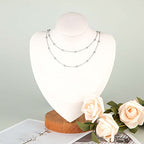 KYUNHOO 32.8 Feet/10M Silver Satellite Bead Chain 304 Stainless Steel Chain for Jewelry Making Women Necklace Chain Bulk DIY Crafts Jewelry Supplies with Lobster Clasps and Jump Rings - color: Bead Silver