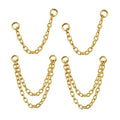 4Pcs Gold Earrings Connector Chains Set for Women, Convertible Dangle Chain for Double Piercings 50mm - color: gold