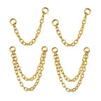 4Pcs Gold Earrings Connector Chains Set for Women, Convertible Dangle Chain for Double Piercings 50mm - color: gold