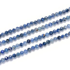 Adabele 15 Inch Natural Blue Kyanite Healing Gemstone 3mm (0.12 Inch) Tiny Small Faceted Round Loose Beads Stone Spacer (120-130pcs) for Craft Jewelry Making GK3-21 - color: Kyanite, size: 3mm (0.12") - 15 inch/1 strand